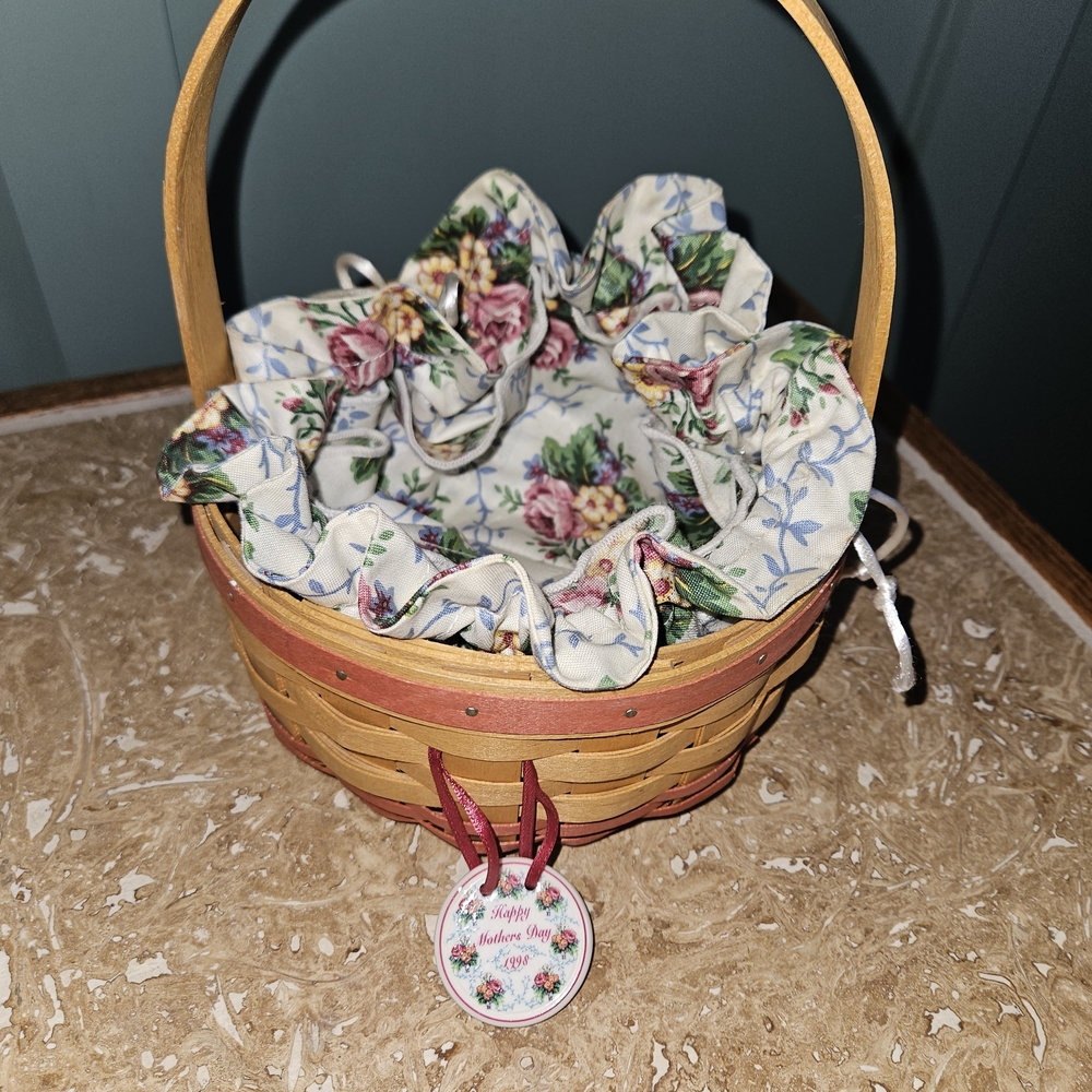 Longaberger 1998 Mothers Day Basket Liner 3 Section Protector Basket